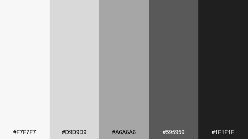 monochrome graphite watercolor color palette with hex codes