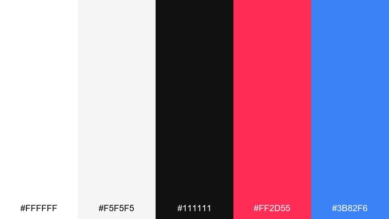monochrome pop abstract color palette with hex codes
