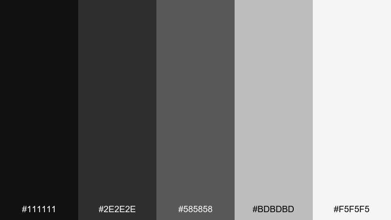 monochrome sprinkle color palette with hex codes