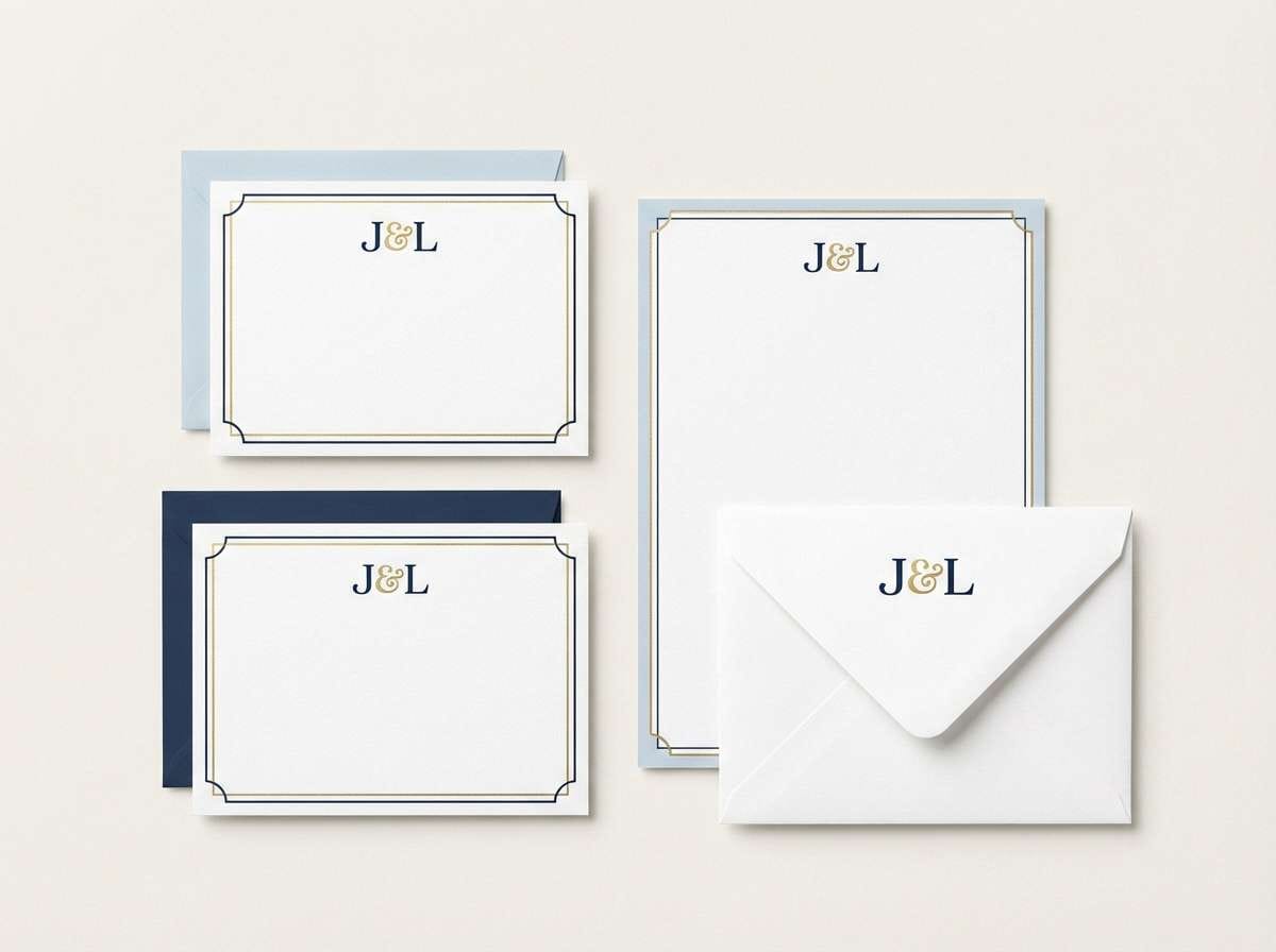 monogram stationery set