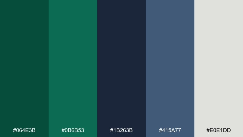 monsoon night jungle green color palette with hex codes
