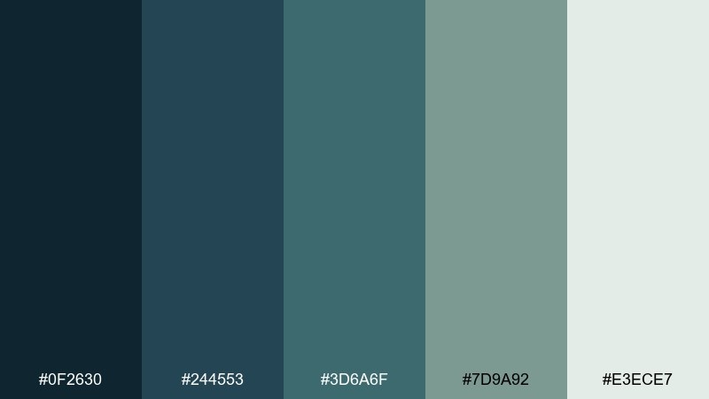monsoon slate rainforest color palette with hex codes