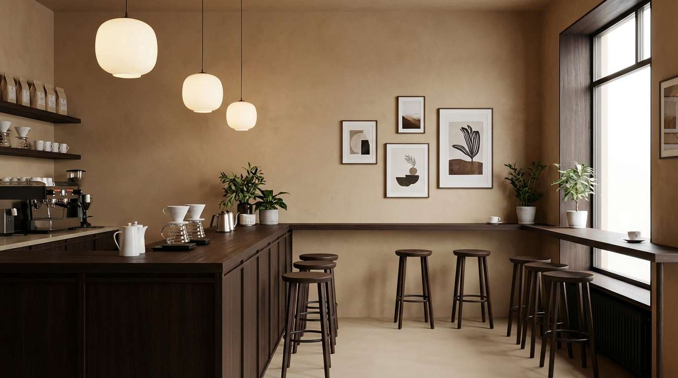 moody coffee interior