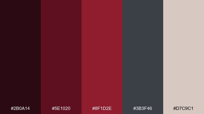 moonlit cabernet vampire color palette with hex codes