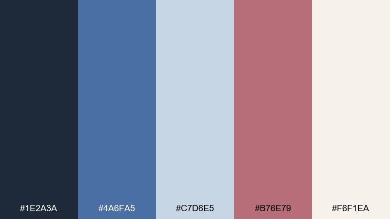 moonlit copper marble blue rose gold color palette with hex codes