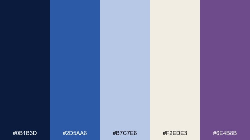 moonlit indigo tarot card color palette with hex codes