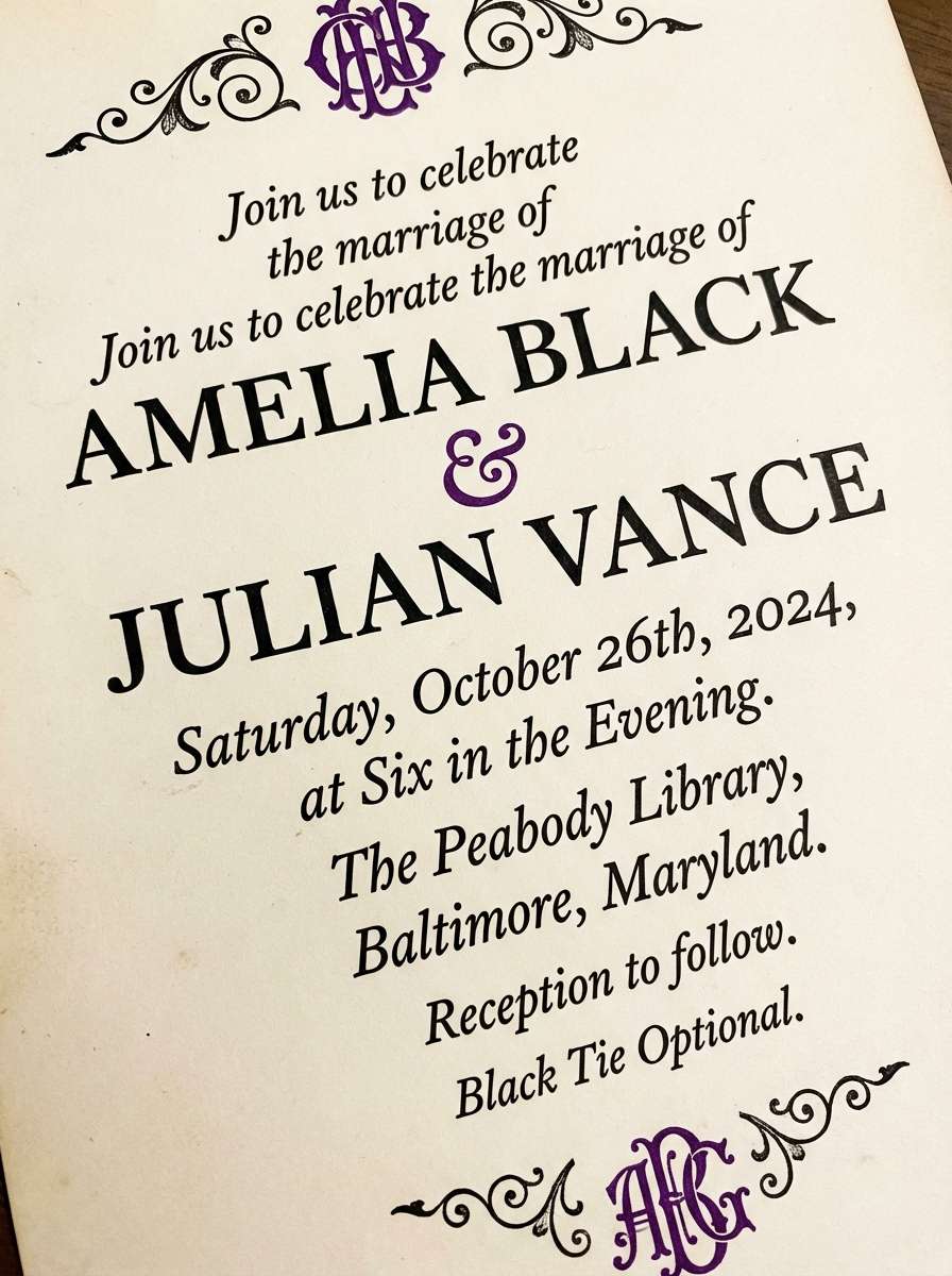 moonlit wedding invitation