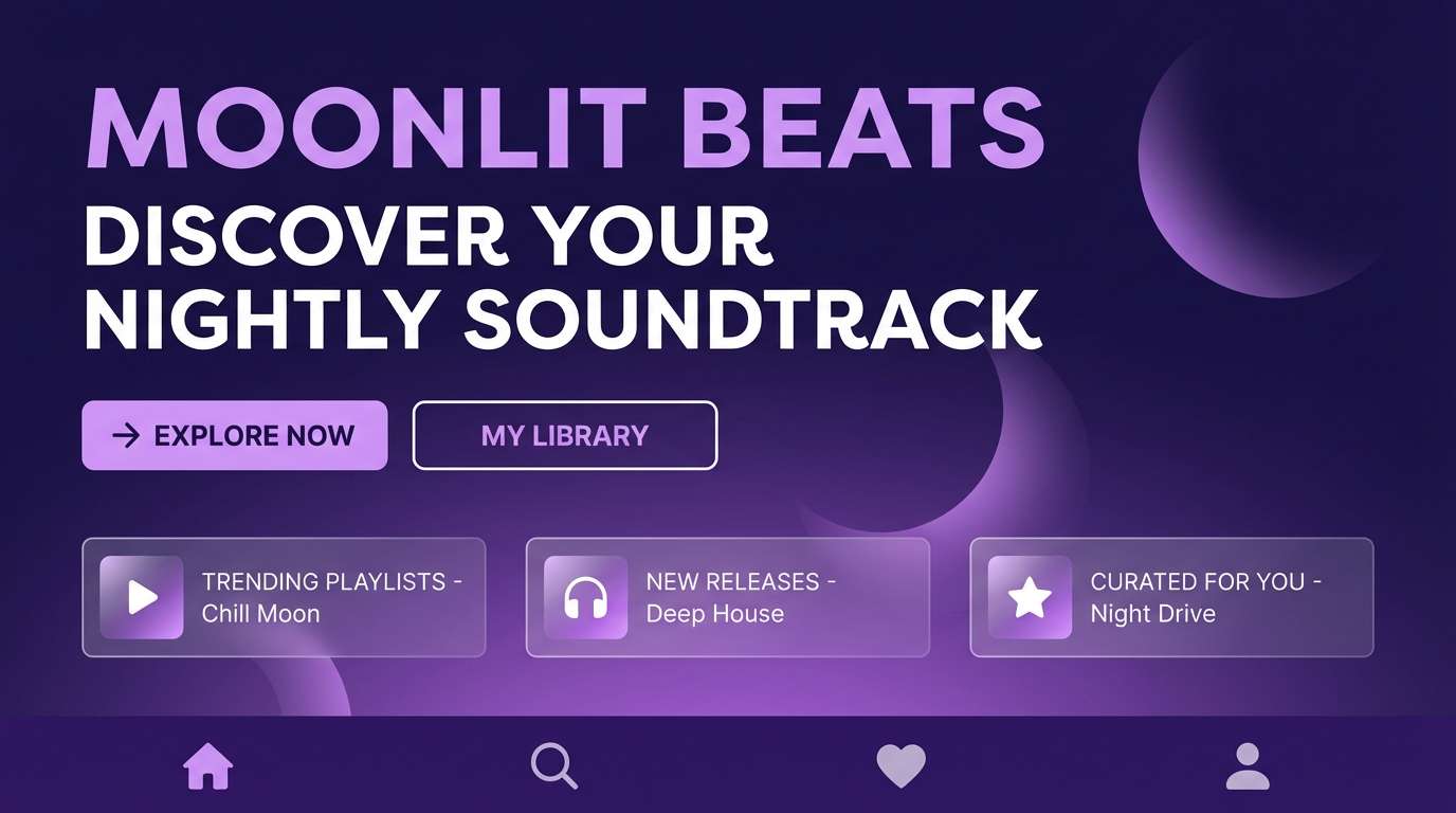 music landing ui mockup