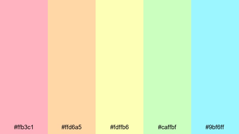 morning bloom color palette with hex codes