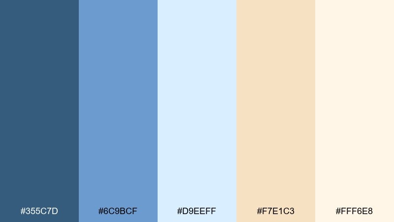 morning cloud cupcake color palette with hex codes