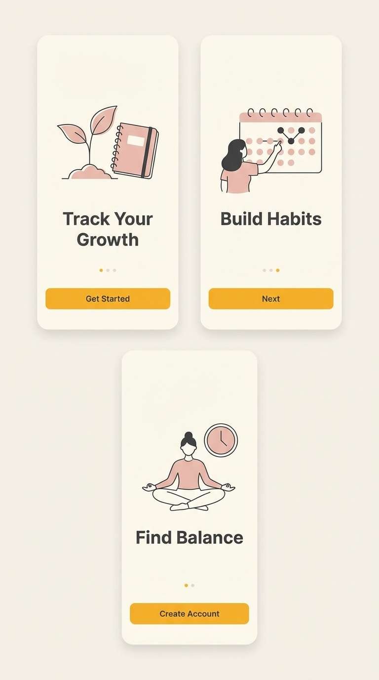 saffron onboarding screens