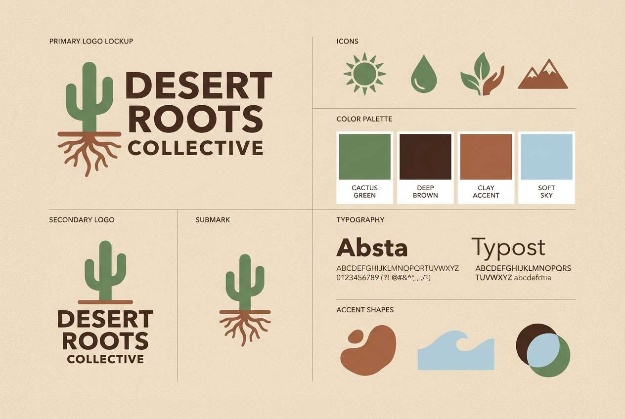 eco brand identity board