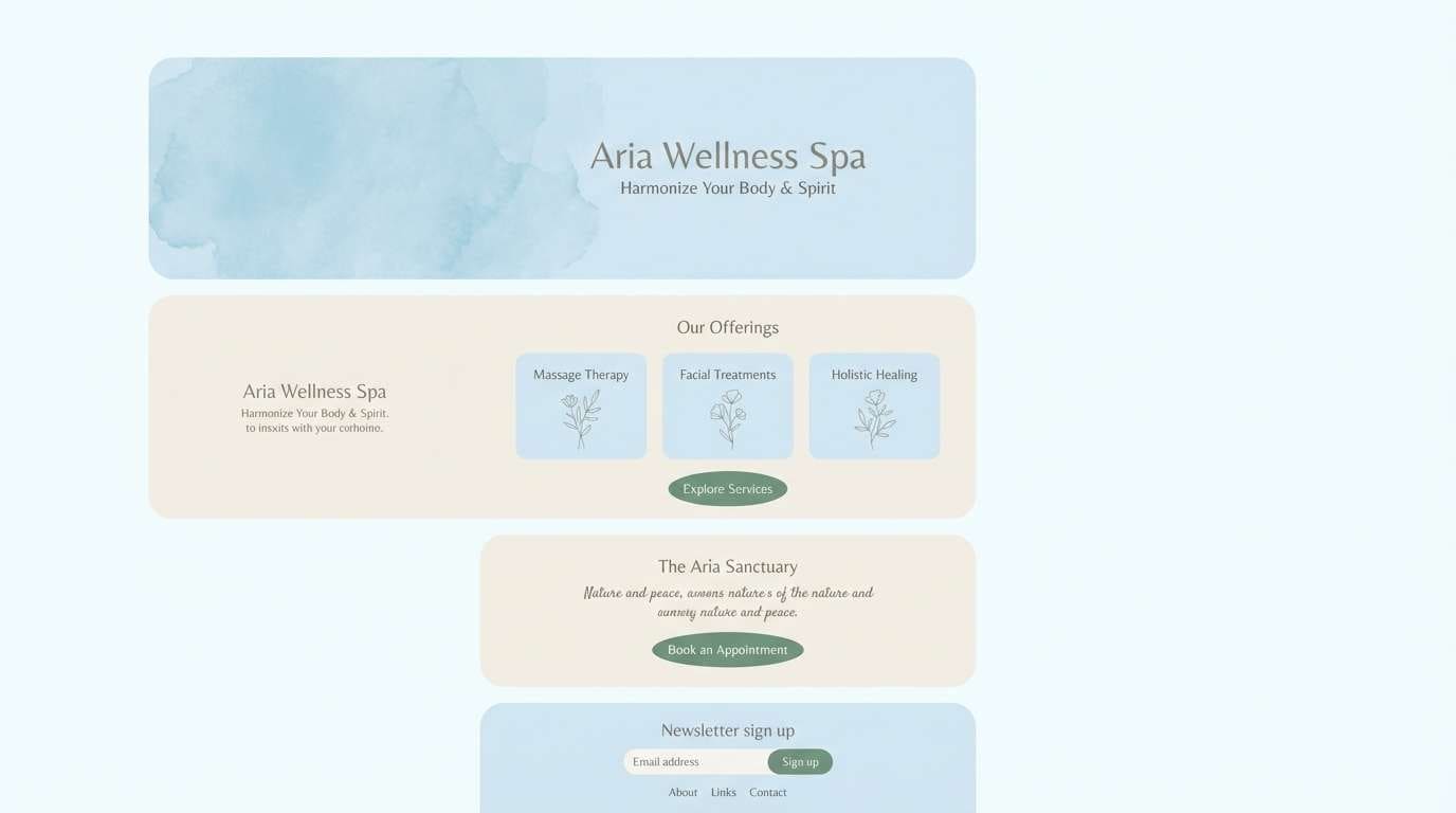 calm spa landing page