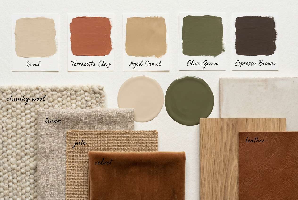 earthy interior moodboard