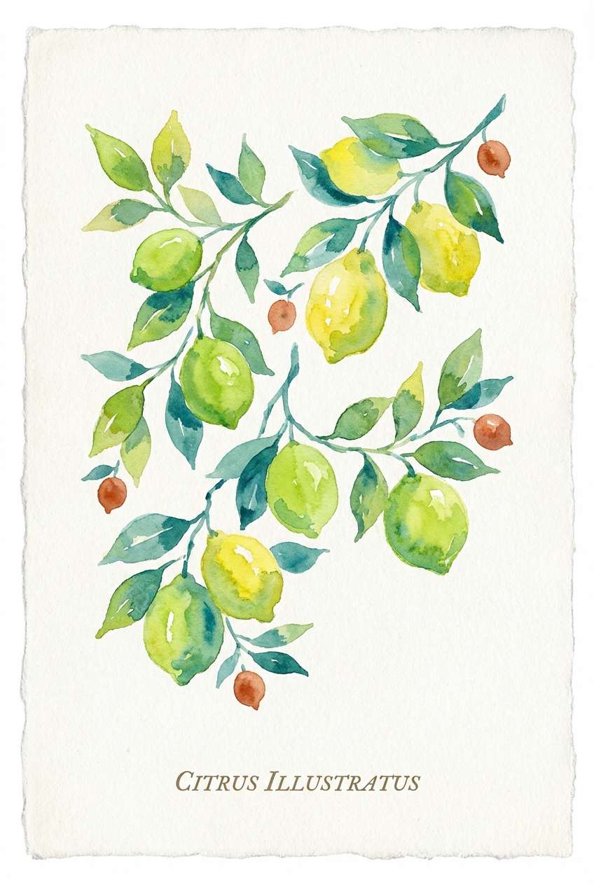 watercolor citrus poster