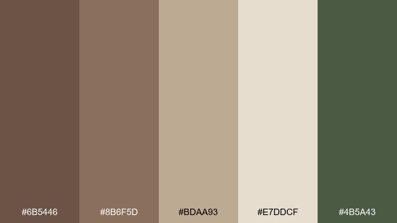 mossy dam earthtones beaver color palette with hex codes