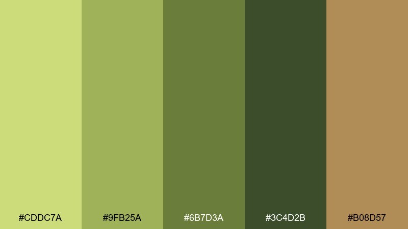 mossy path color palette with hex codes