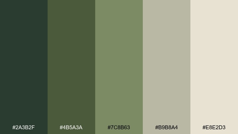 mossy stone rainforest color palette with hex codes