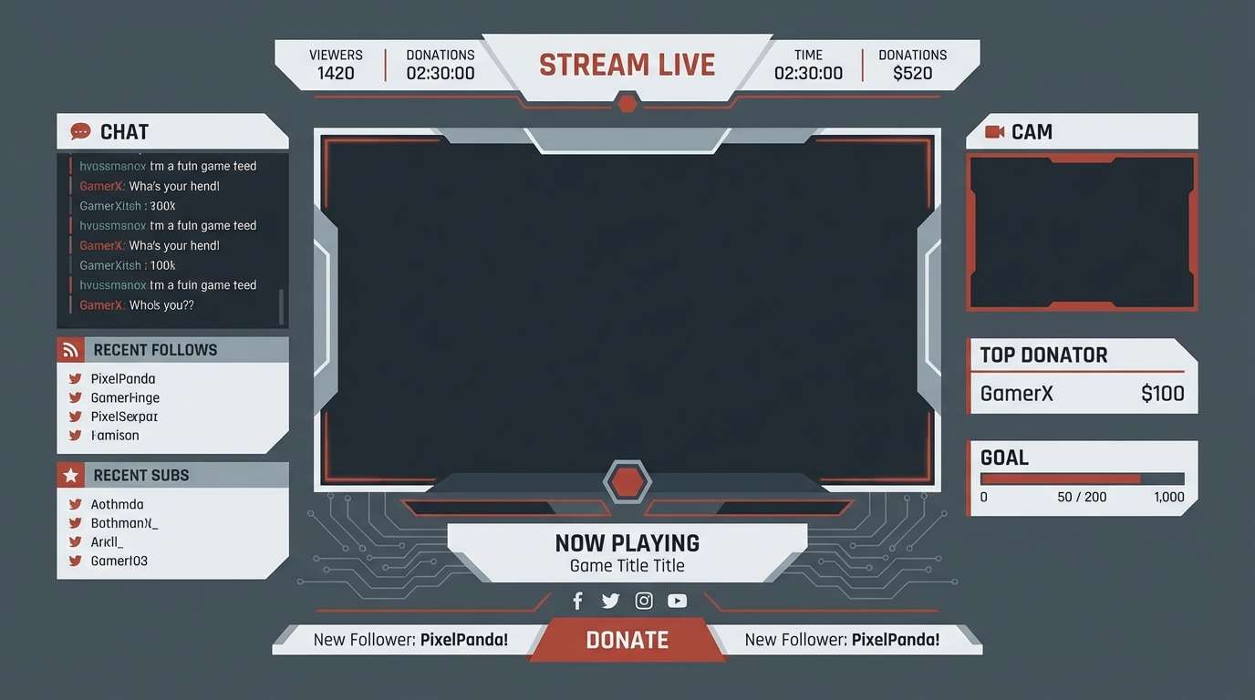 gaming stream overlay ui