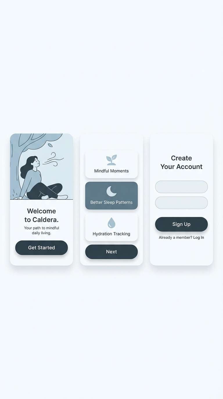 wellness onboarding ui screens