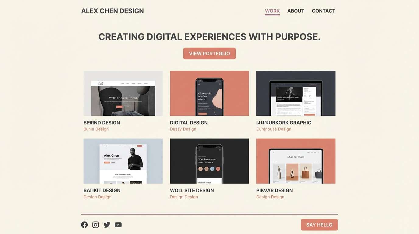 portfolio website ui mockup