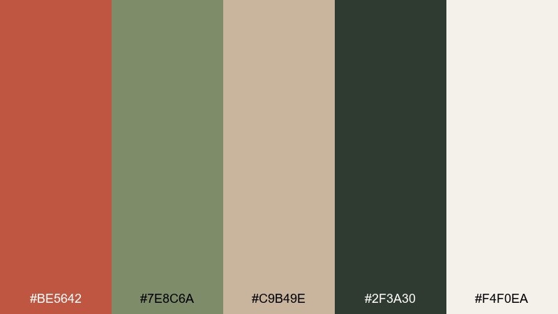 mountain trail jasper color palette with hex codes