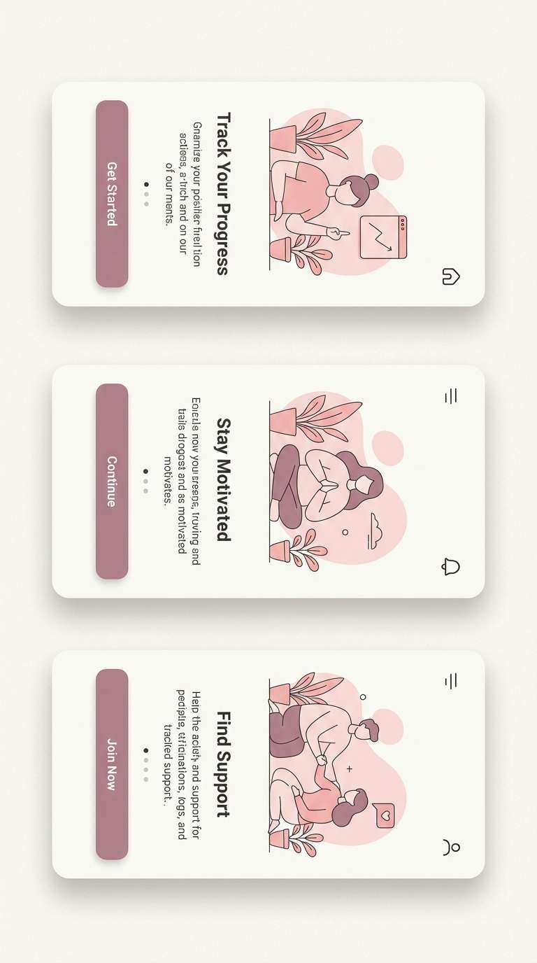 soft mauve onboarding