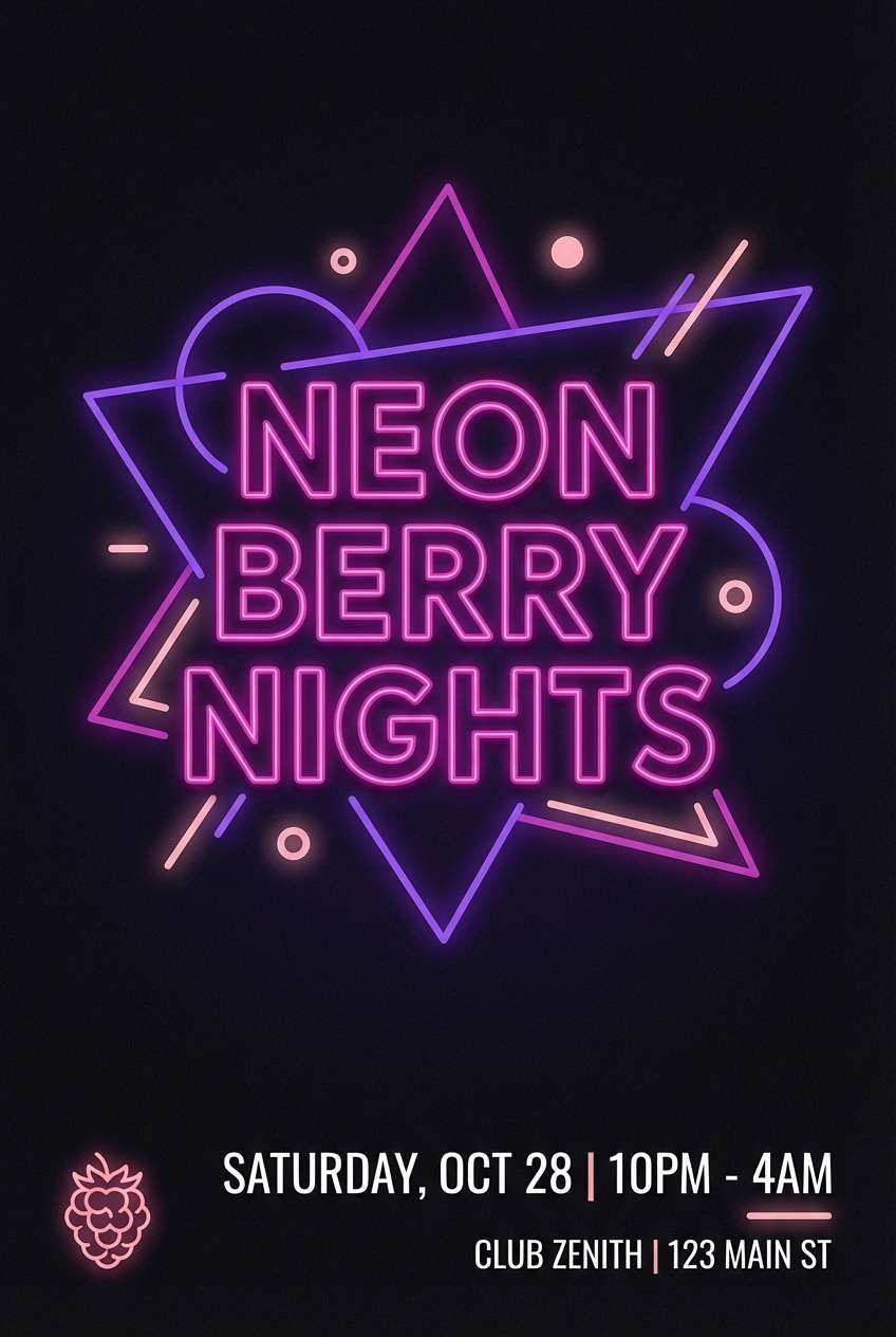 neon berry flyer