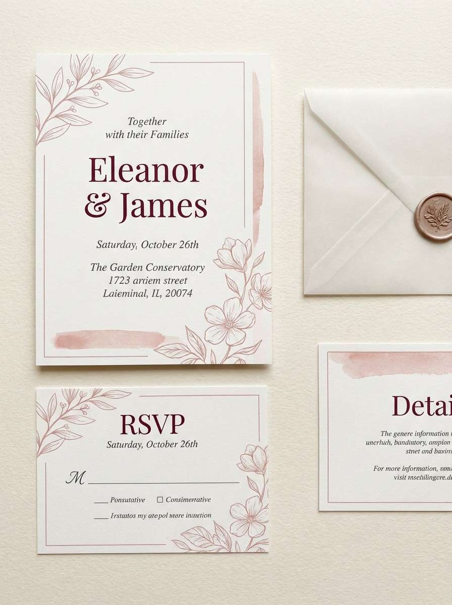 wine wedding invitation