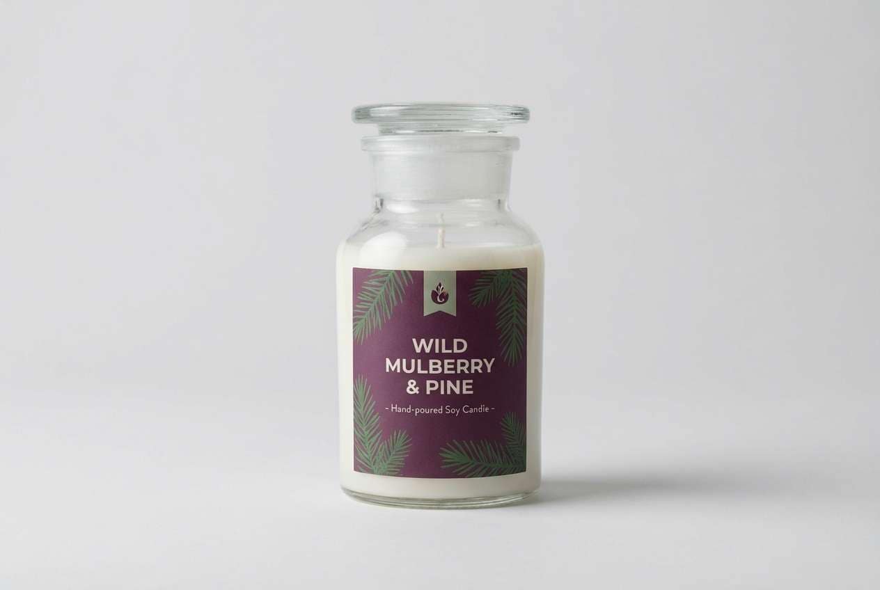 mulberry candle label mockup