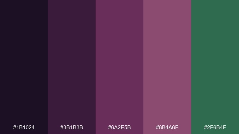 mulberry forest violet purple color palette with hex codes