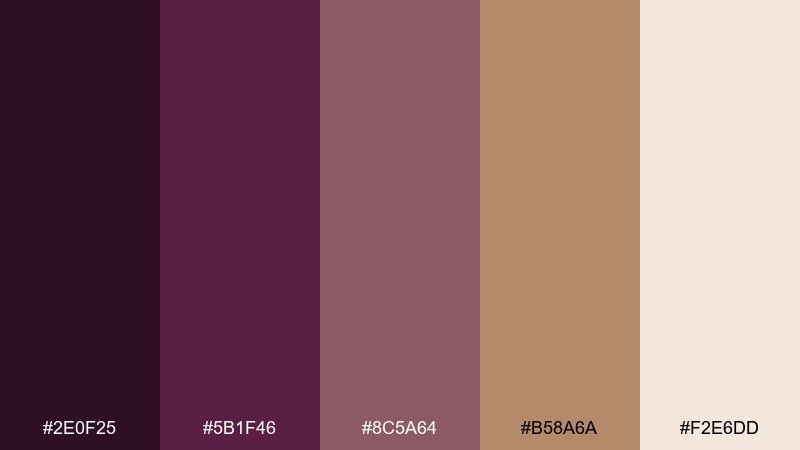 mulberry mocha luxe color palette with hex codes