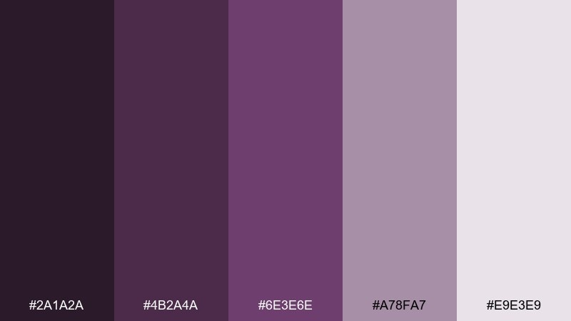 mulberry slate red violet color palette with hex codes