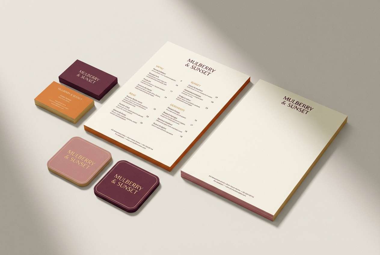 mulberry sunset stationery set