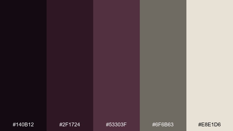 mulch and moonlight vineyard color palette with hex codes