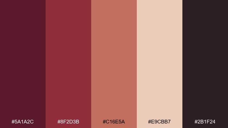 mulled wine fall color palette with hex codes