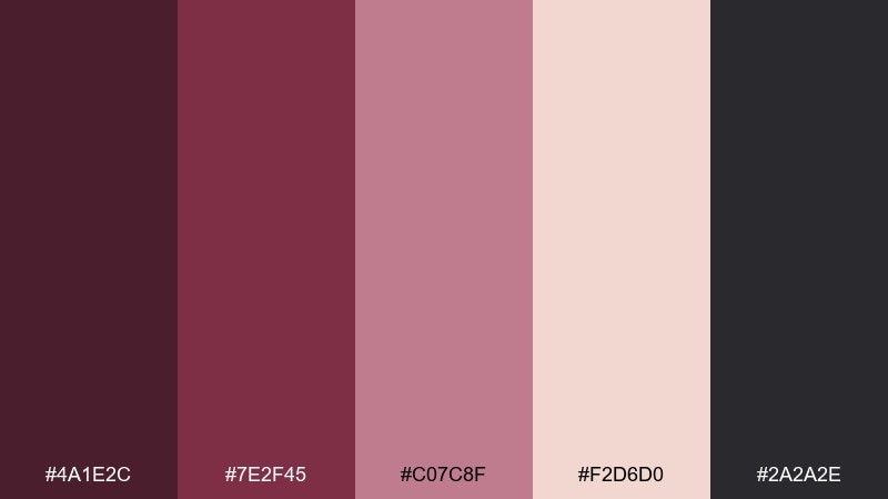 mulled wine winter color palette with hex codes