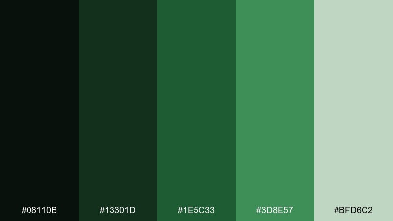 murky emerald sea monster color palette with hex codes
