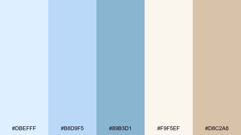 museum air pale blue color palette with hex codes