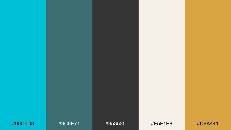 museum aqua color palette with hex codes