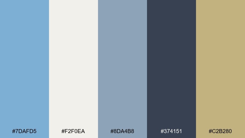 museum calm carolina blue color palette with hex codes