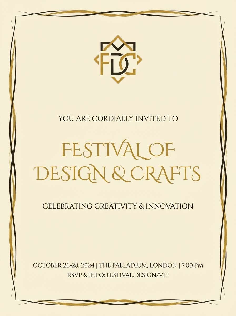 gold themed invitation