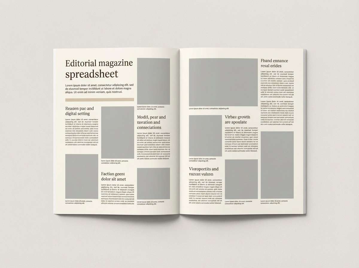 linen toned catalog layout