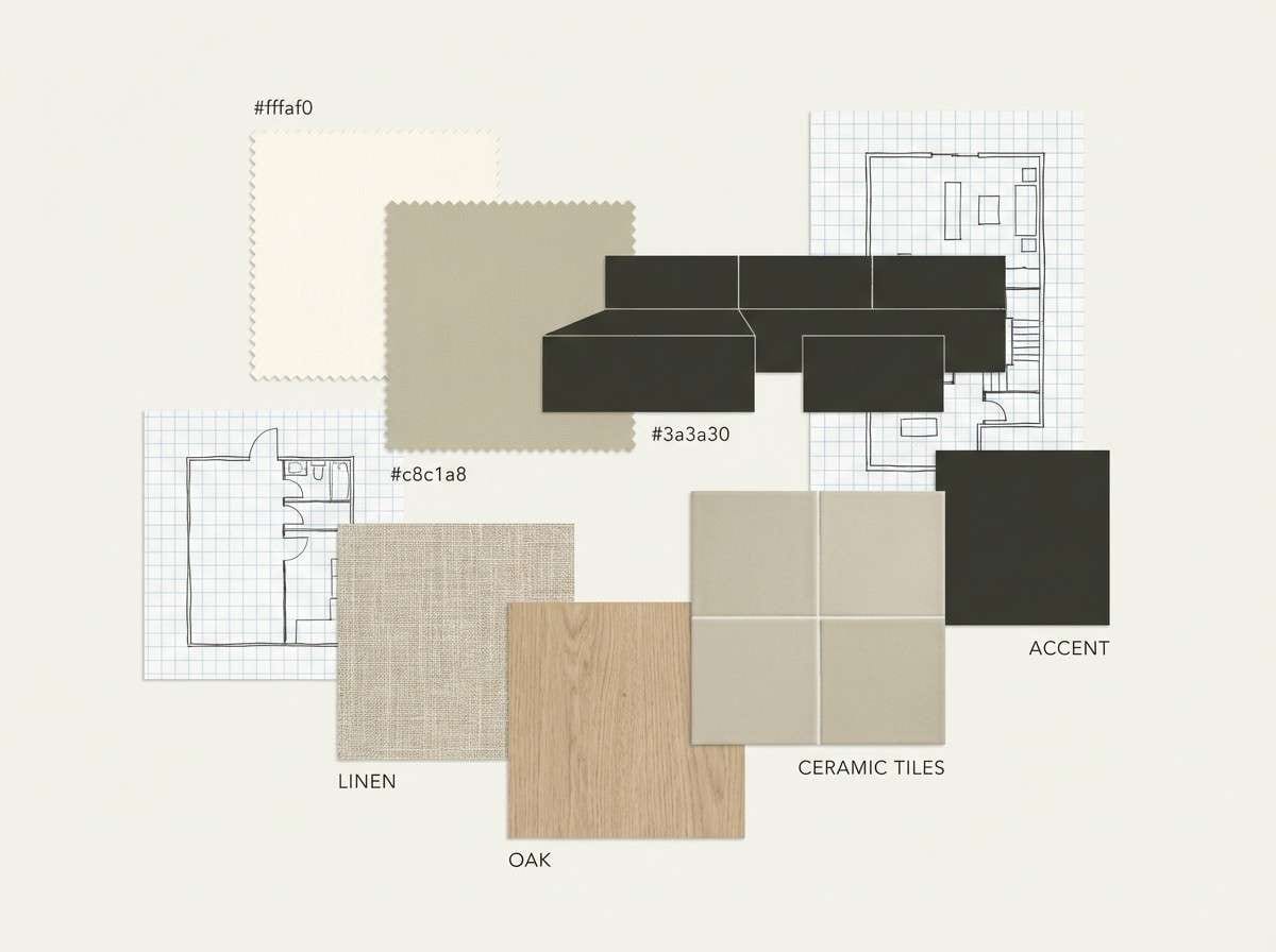 warm neutral mood board