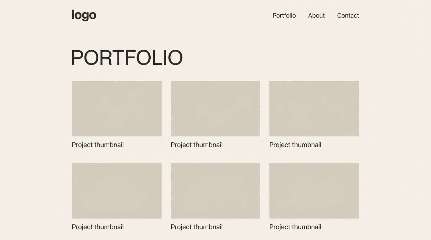 warm neutral portfolio ui