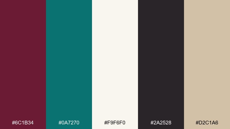 museum editorial color palette with hex codes