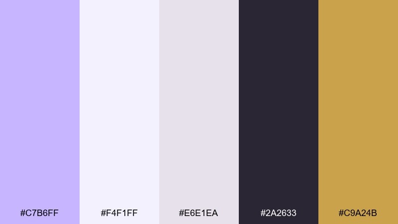 museum editorial violet pastel violet color palette with hex codes