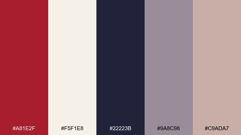 museum label cardinal color palette with hex codes