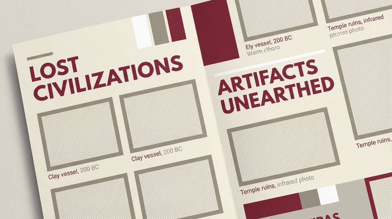 brochure layout with merlot accents