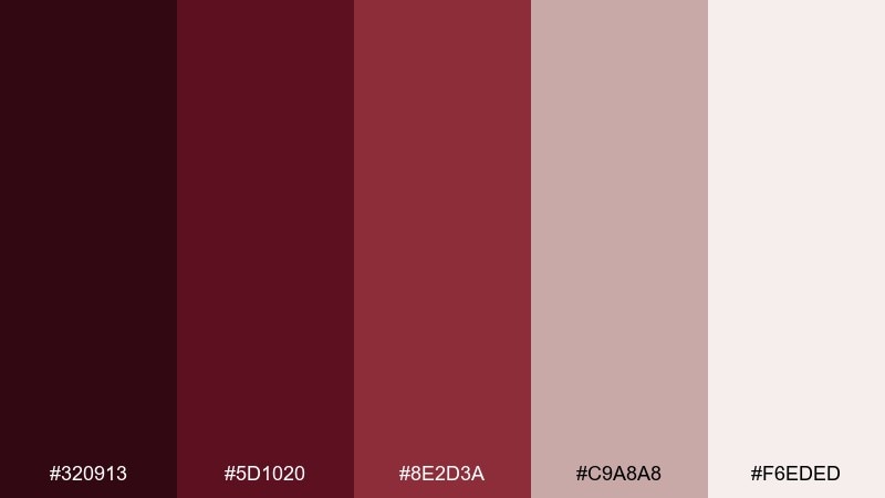 museum merlot dark red wine color palette with hex codes